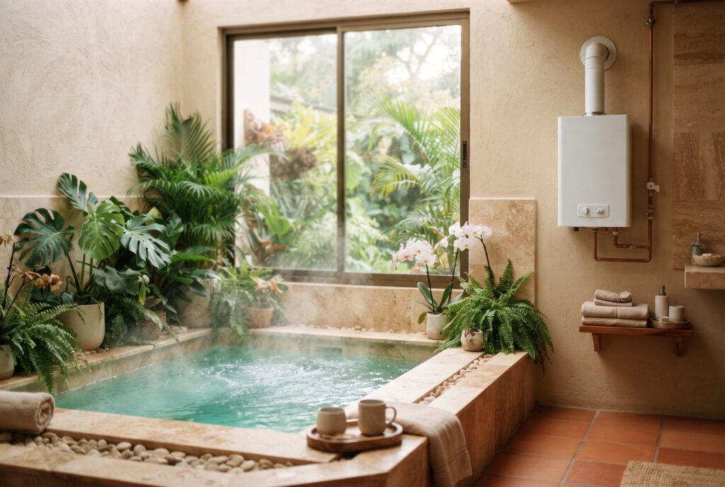 Jacuzzi con calentador a gas